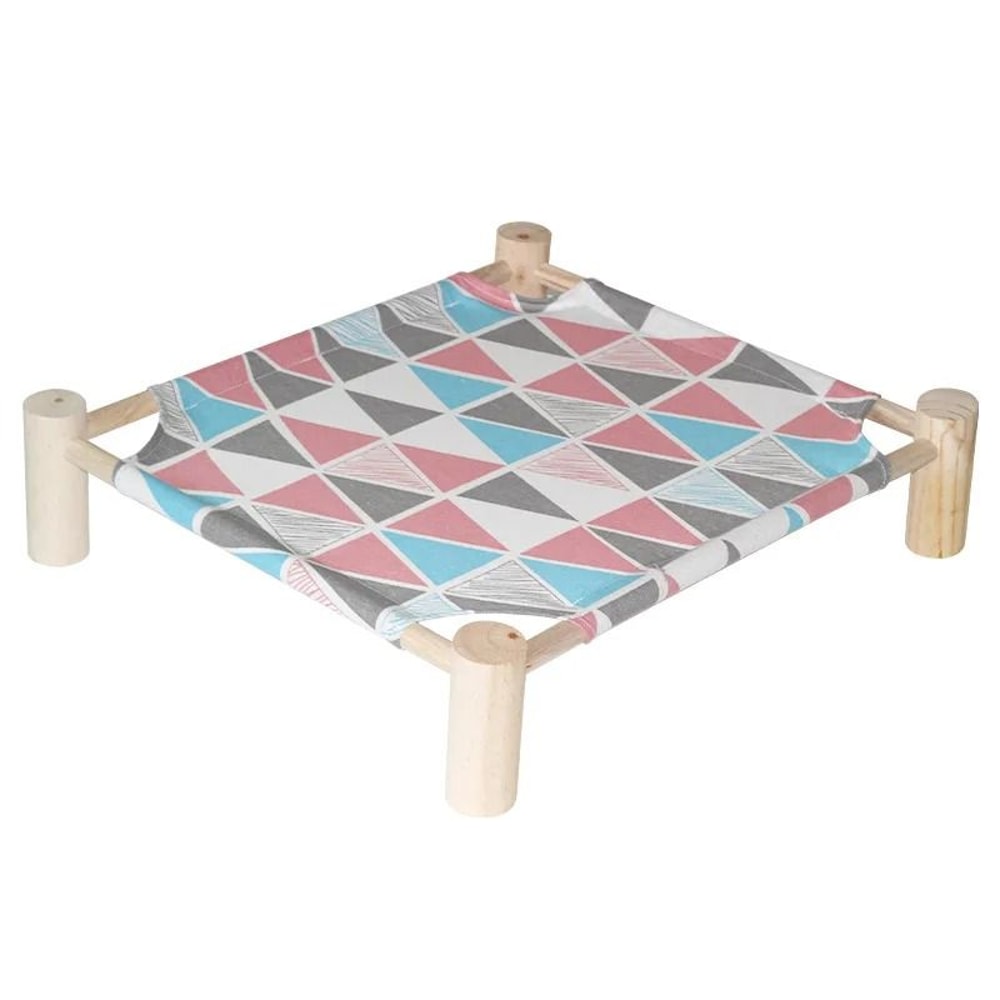 Elevated Wooden Cat Hammock Bed With Breathable Canvas For Cats Small Dogs 7