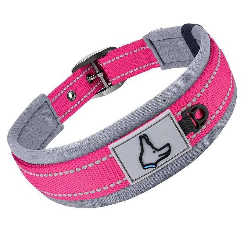 Reflective Padded Dog Collar With Soft Neoprene Lining For Small Medium Large Dogs 12