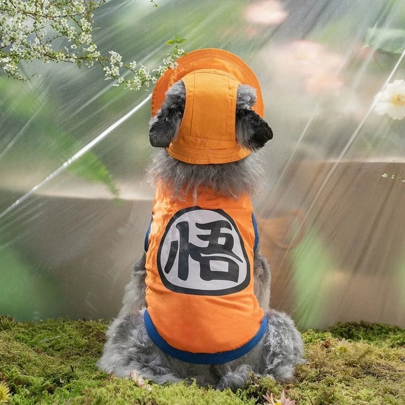 Goku Anime Pet Vest For Small Dogs Cats Summer Cartoon Shirt 2