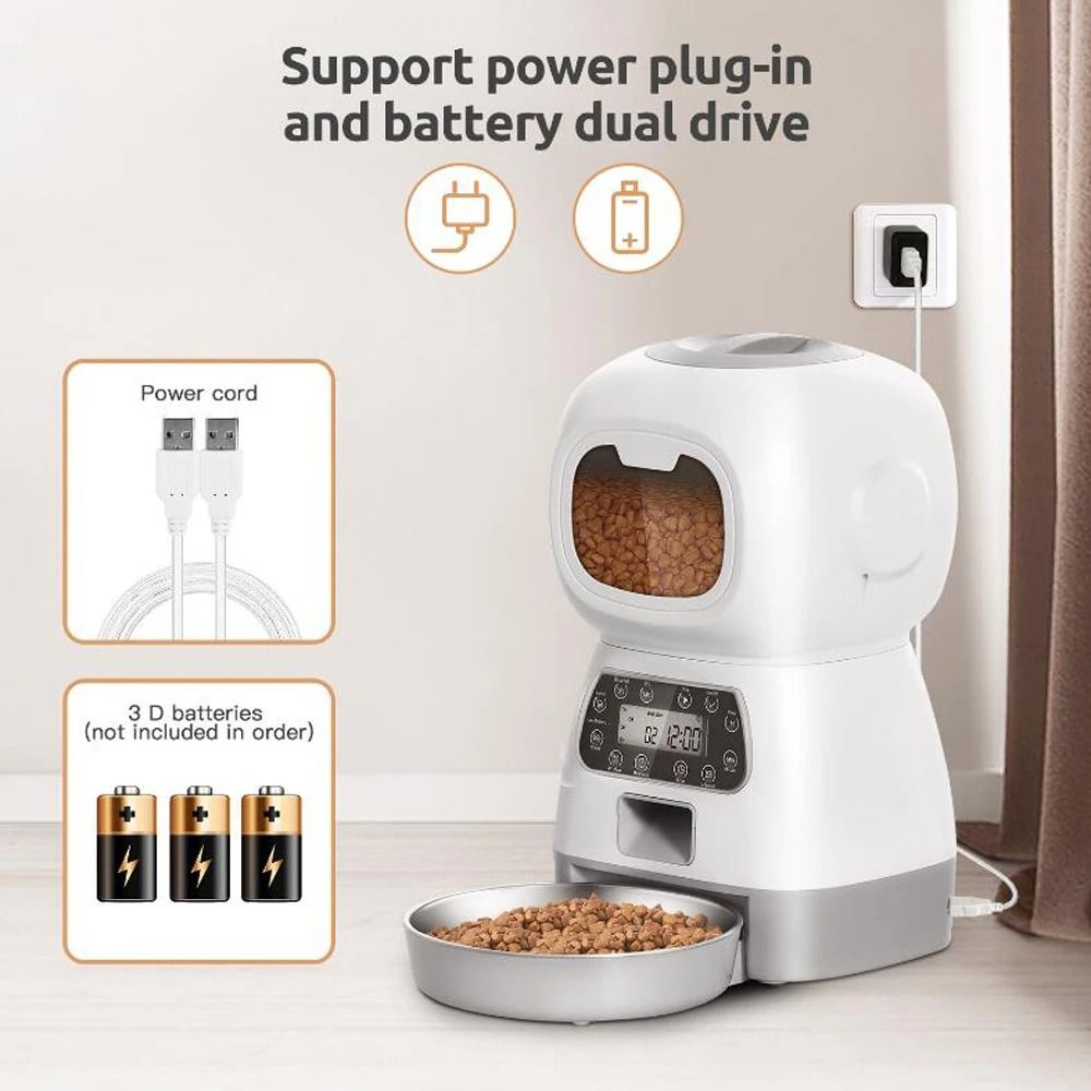 35L Smart WiFi Automatic Pet Feeder With Voice Recorder Slow Feeding 5