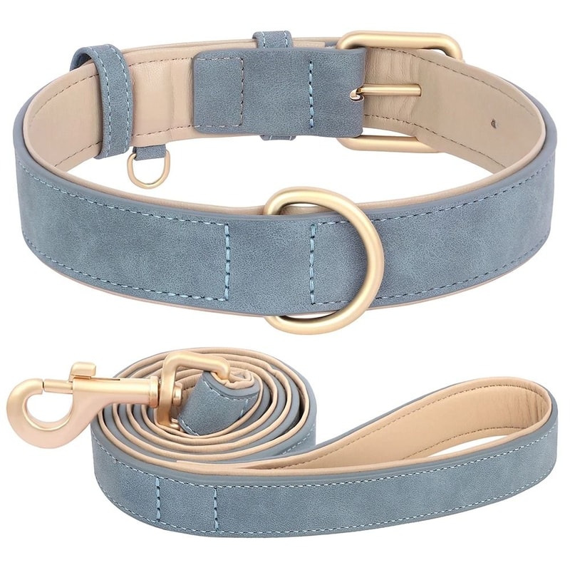 Soft PU Leather Dog Collar And Leash Set For Small Medium Dogs 13