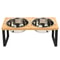 15 Tilted Elevated Cat Bowl Stand With Stainless Steel Feeding Bowls 6