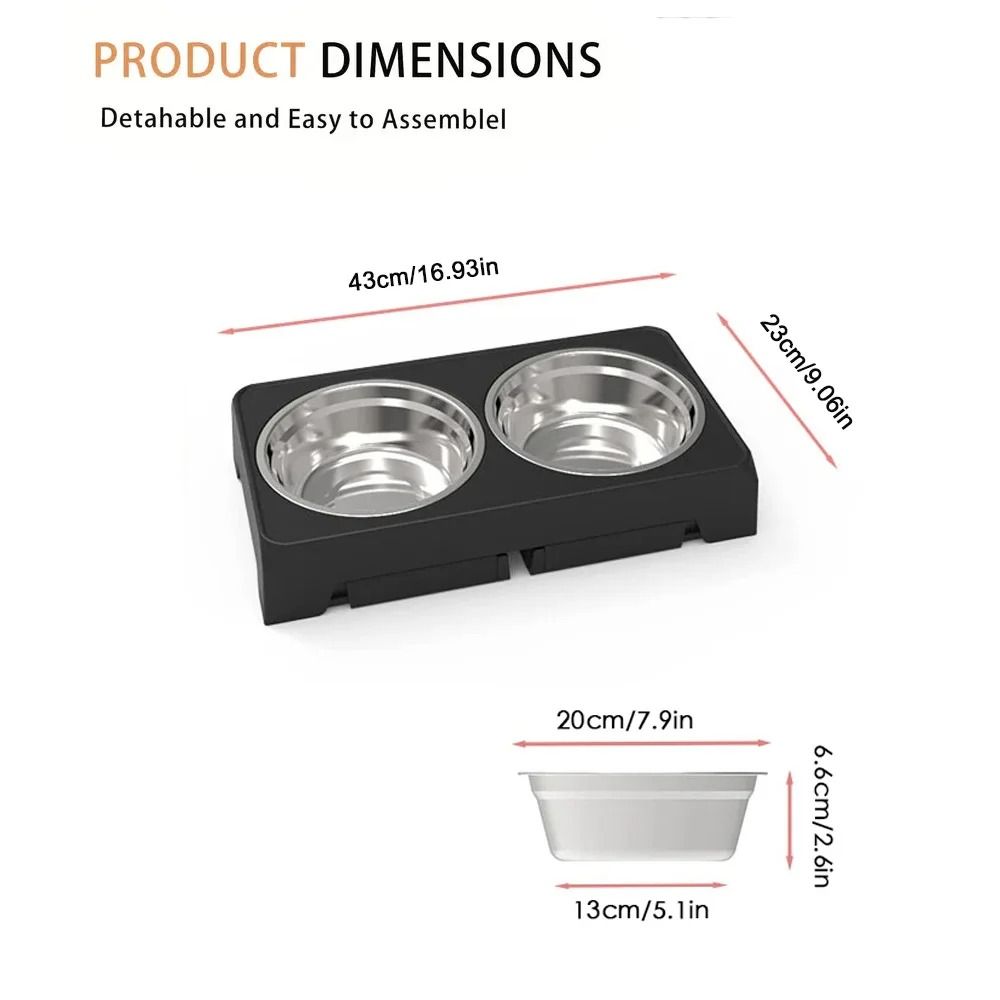 Adjustable Elevated Dog Feeder With Stainless Steel Food Water Bowls 4