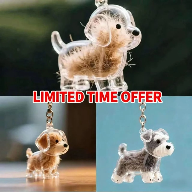 Lovely Pet Hair Memory Keychain Pendant For Bags Car Keys 0