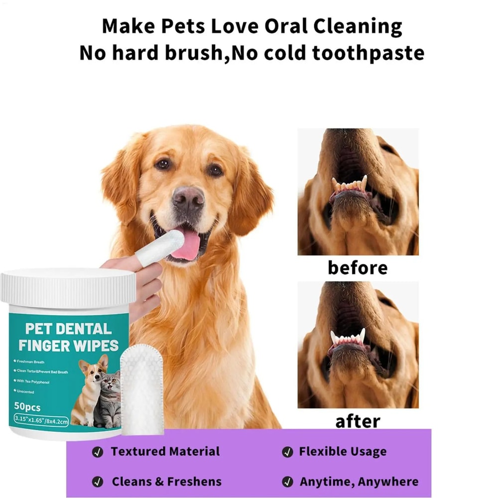 FreshSmile Pet Dental Finger Wipes For Dogs Cats 3