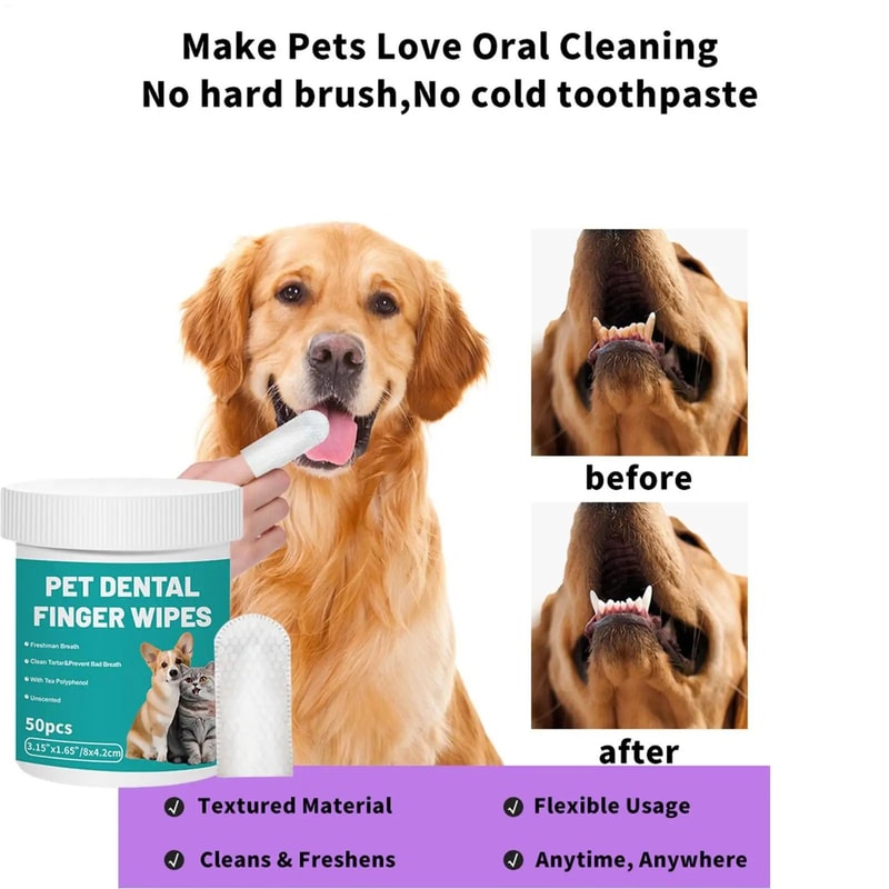 FreshSmile Pet Dental Finger Wipes For Dogs Cats 3
