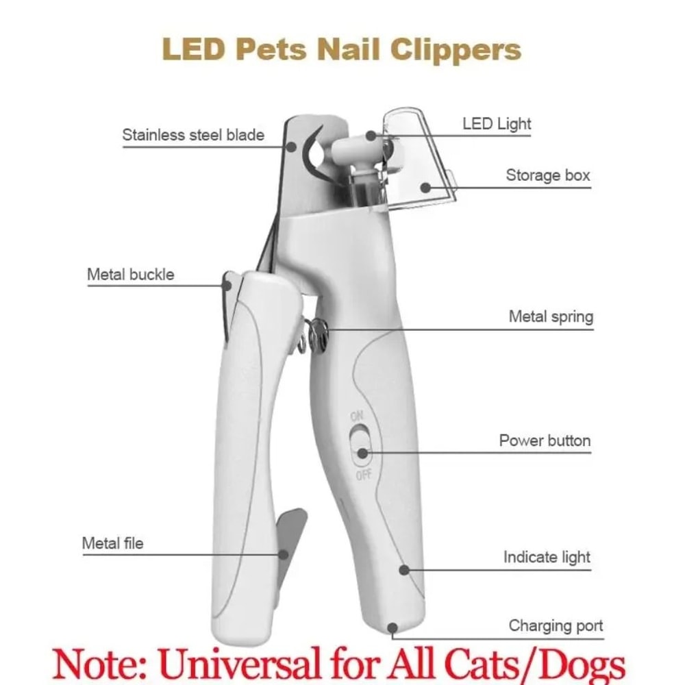 BrightPaws LED Pet Nail Clipper For Dogs Cats 5