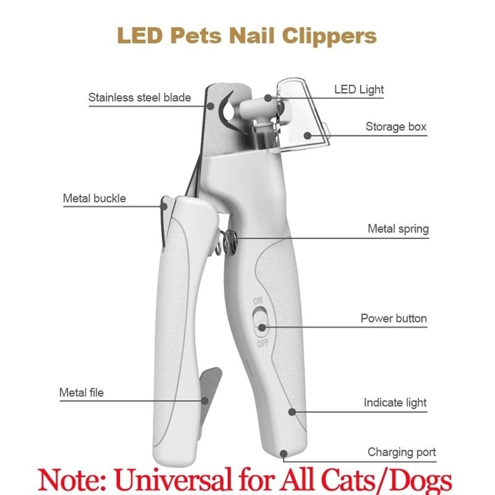 BrightPaws LED Pet Nail Clipper For Dogs Cats 6