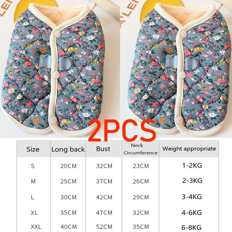 BloomPaws Floral Fleece Dog Vest For Small Pets 9