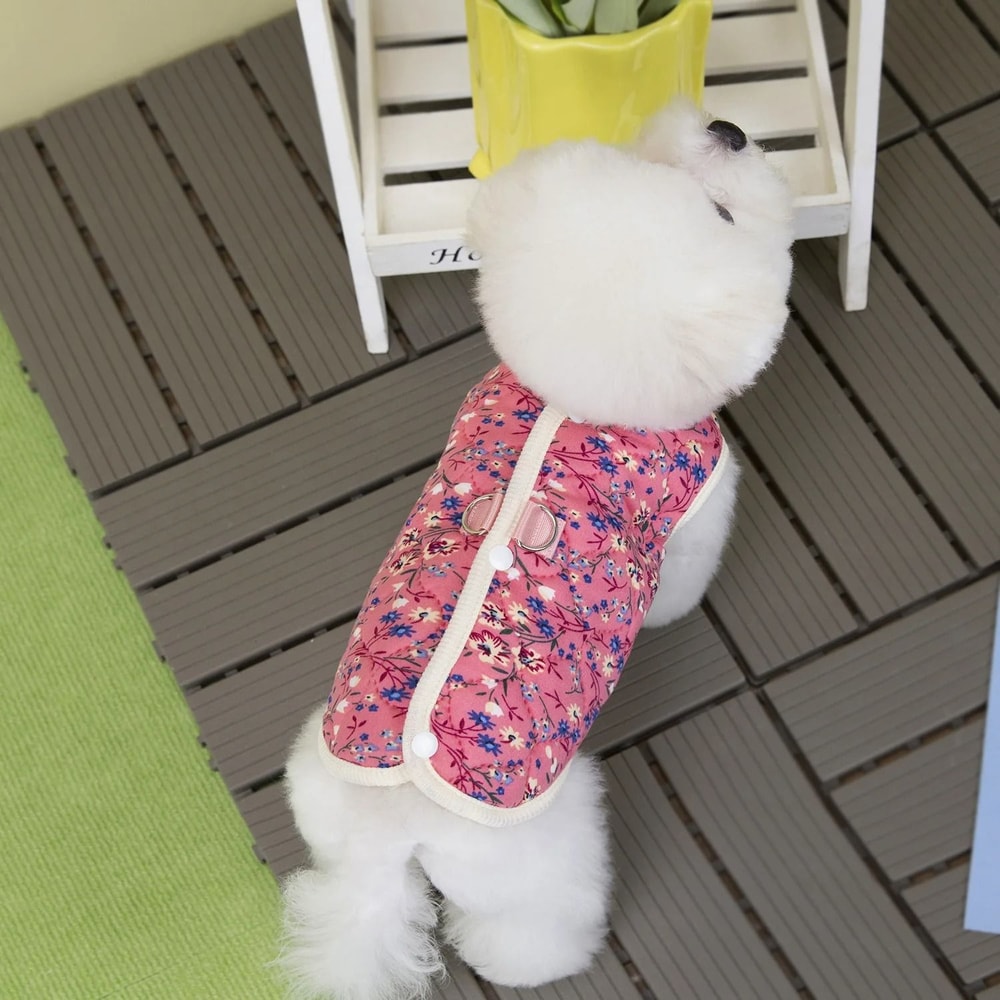 BloomPaws Floral Fleece Dog Vest For Small Pets 2