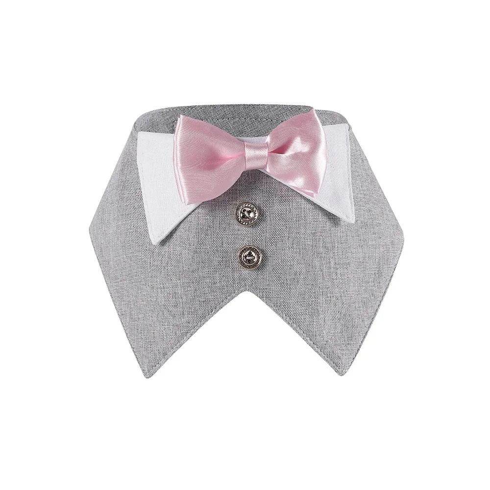 Formal Dog Tuxedo Bandana Collar With Bow Tie For Weddings Parties 7
