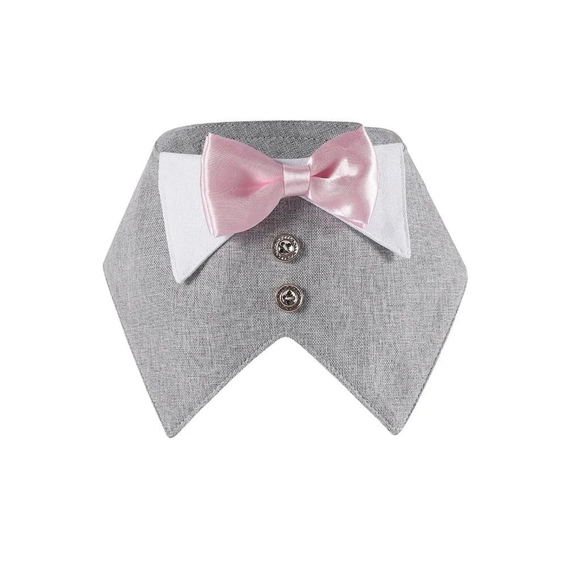 Formal Dog Tuxedo Bandana Collar With Bow Tie For Weddings Parties 7