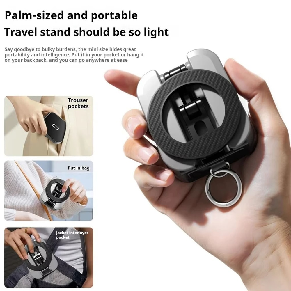 Foldable Magnetic Travel Phone Holder For Airplane Train Desk Use 4