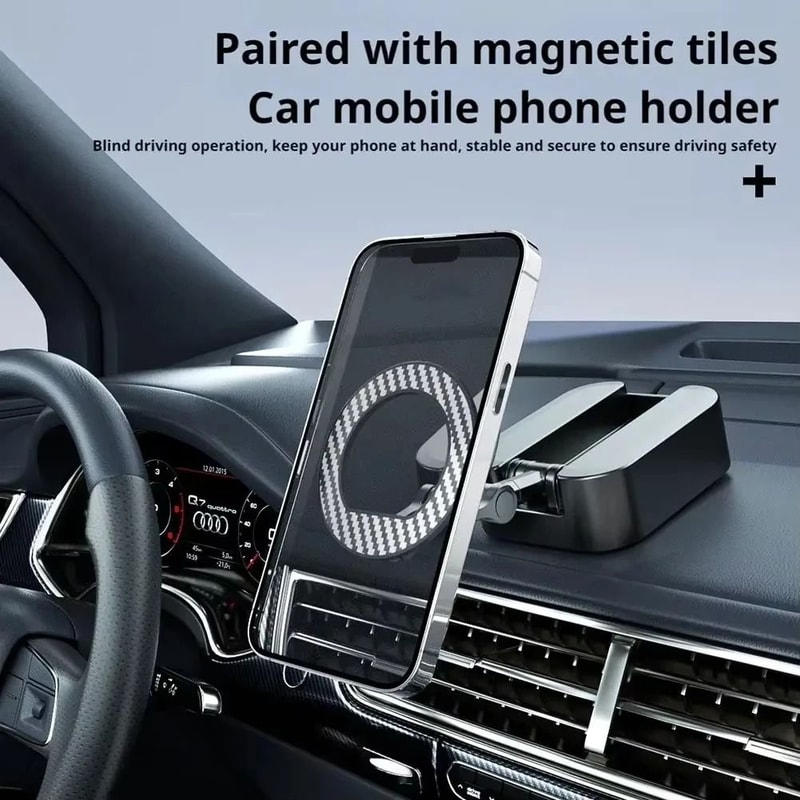 Foldable Magnetic Travel Phone Holder For Airplane Train Desk Use 5