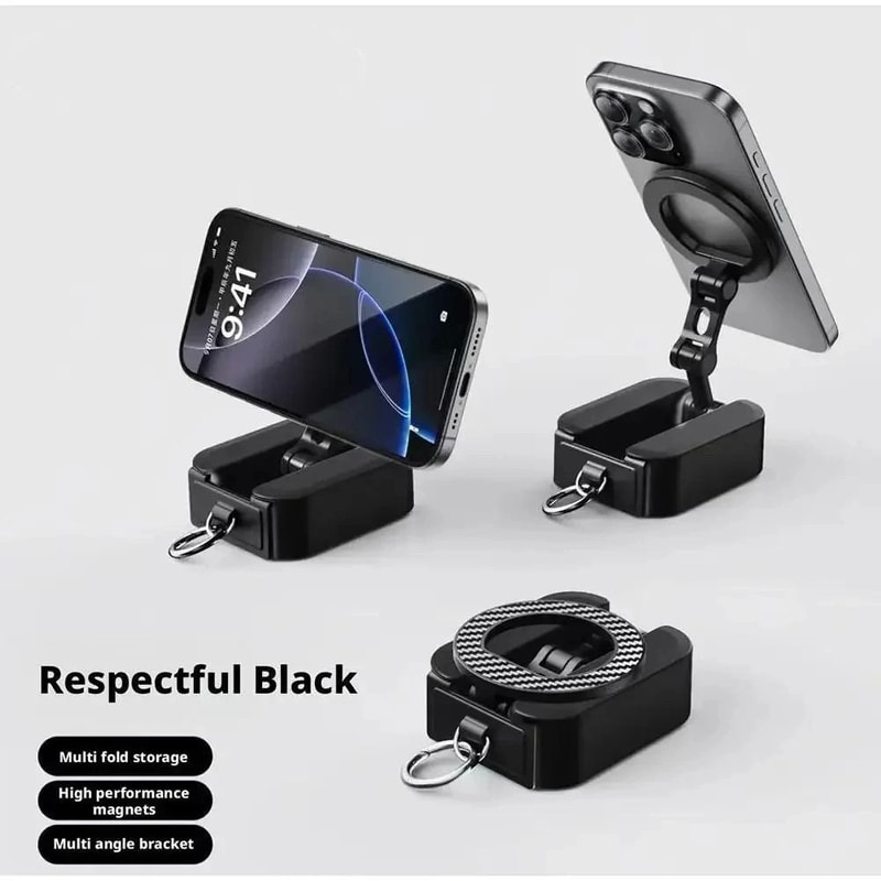 Foldable Magnetic Travel Phone Holder For Airplane Train Desk Use 6