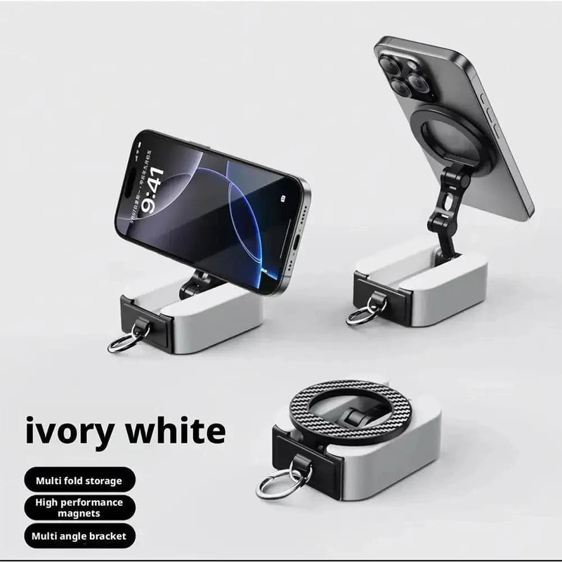Foldable Magnetic Travel Phone Holder For Airplane Train Desk Use 7
