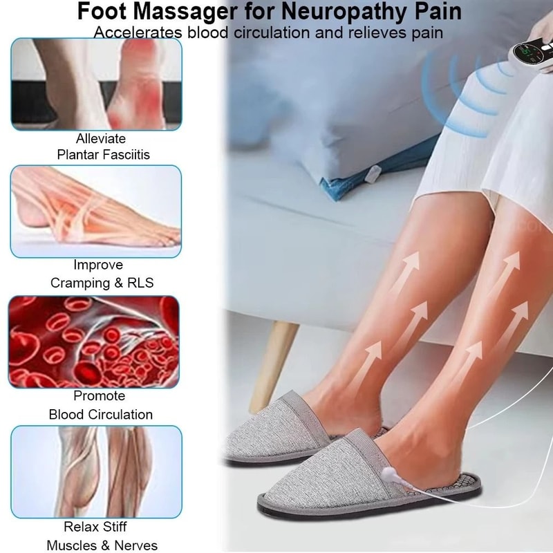 EMS Foot Massager Slippers With Remote Control For Relaxing Foot Care 6