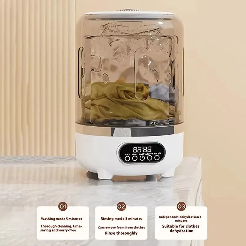 Portable Mini Turbo Washing Machine For Socks Underwear Travel Laundry 3