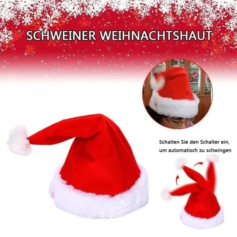 LED Plush Santa Hat With Adjustable Lights For Kids Adults 4