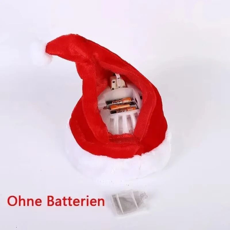 LED Plush Santa Hat With Adjustable Lights For Kids Adults 5