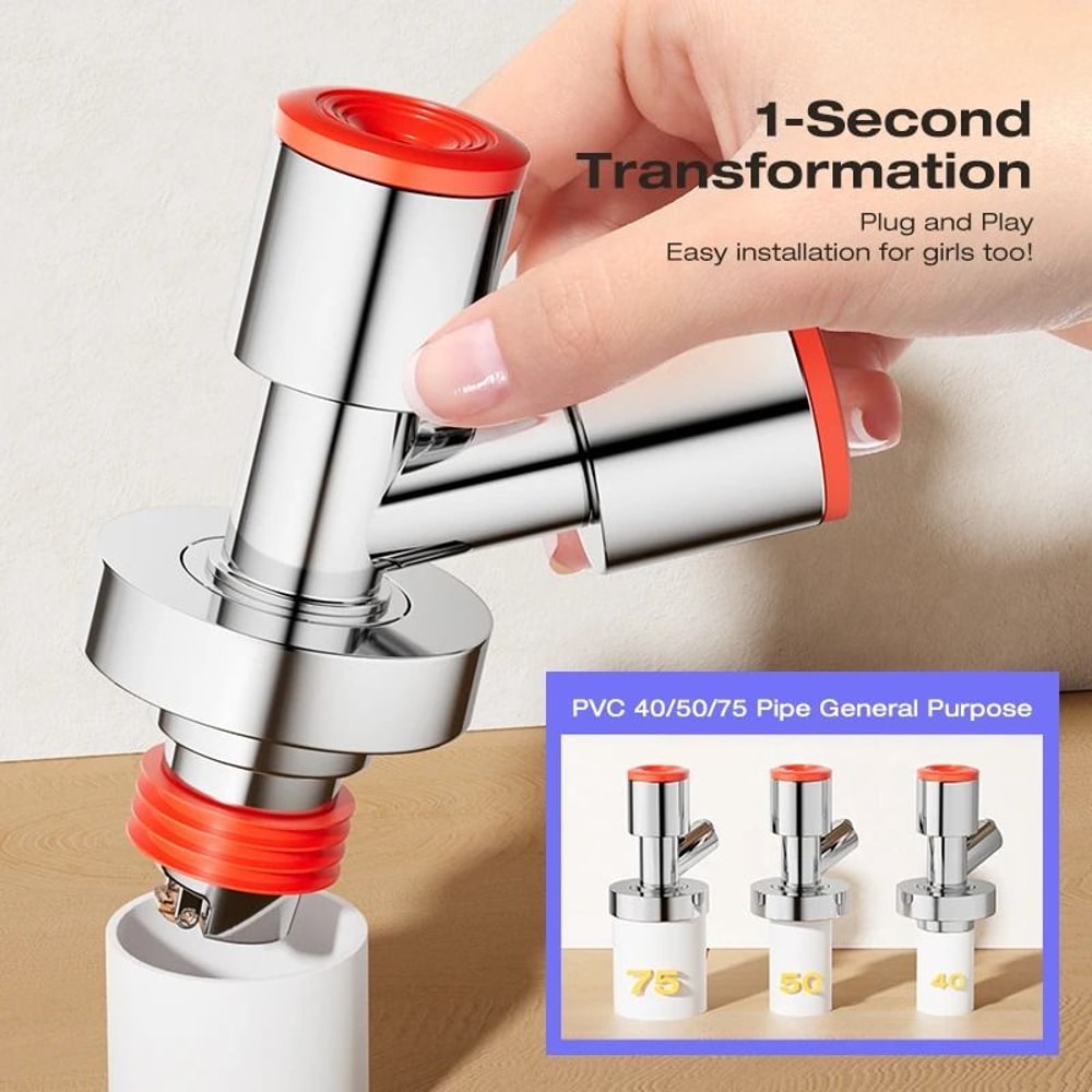 3Way Washing Machine Drain Connector With AntiOdor AntiOverflow Seal 3