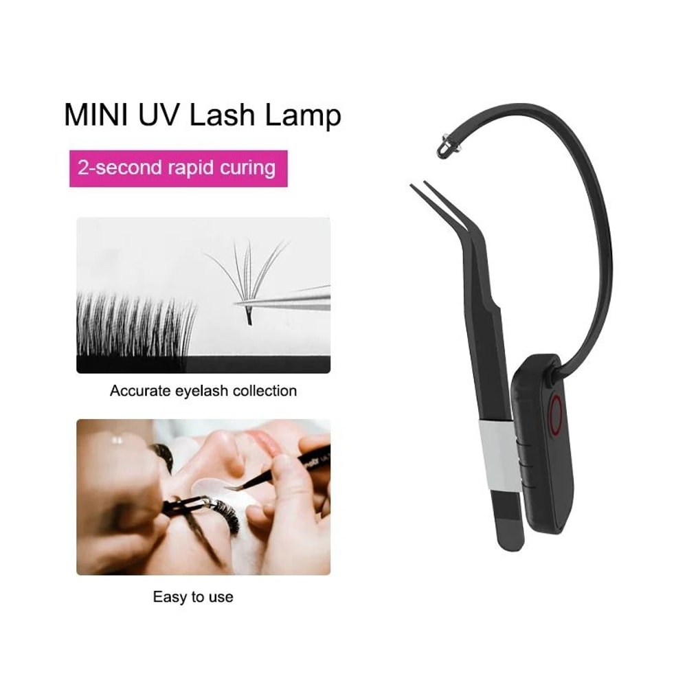 Rechargeable UV Lash Extension Lamp With Wireless Tweezer Light 0