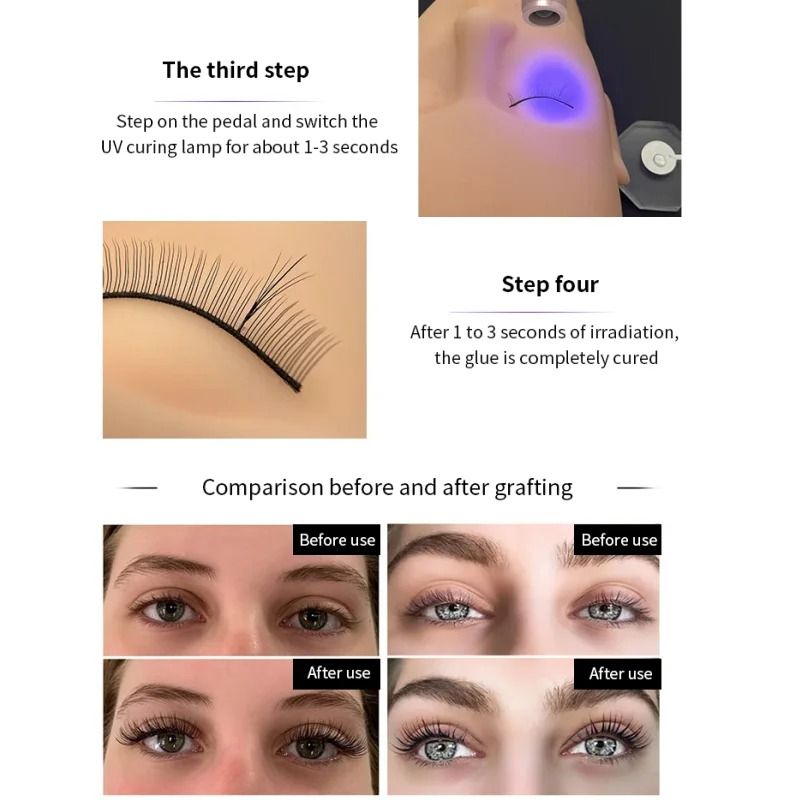 Rechargeable UV Lash Extension Lamp With Wireless Tweezer Light 2