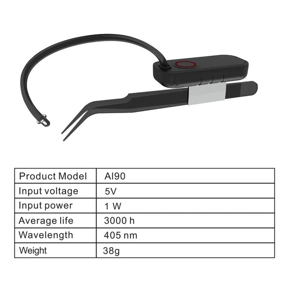 Rechargeable UV Lash Extension Lamp With Wireless Tweezer Light 5