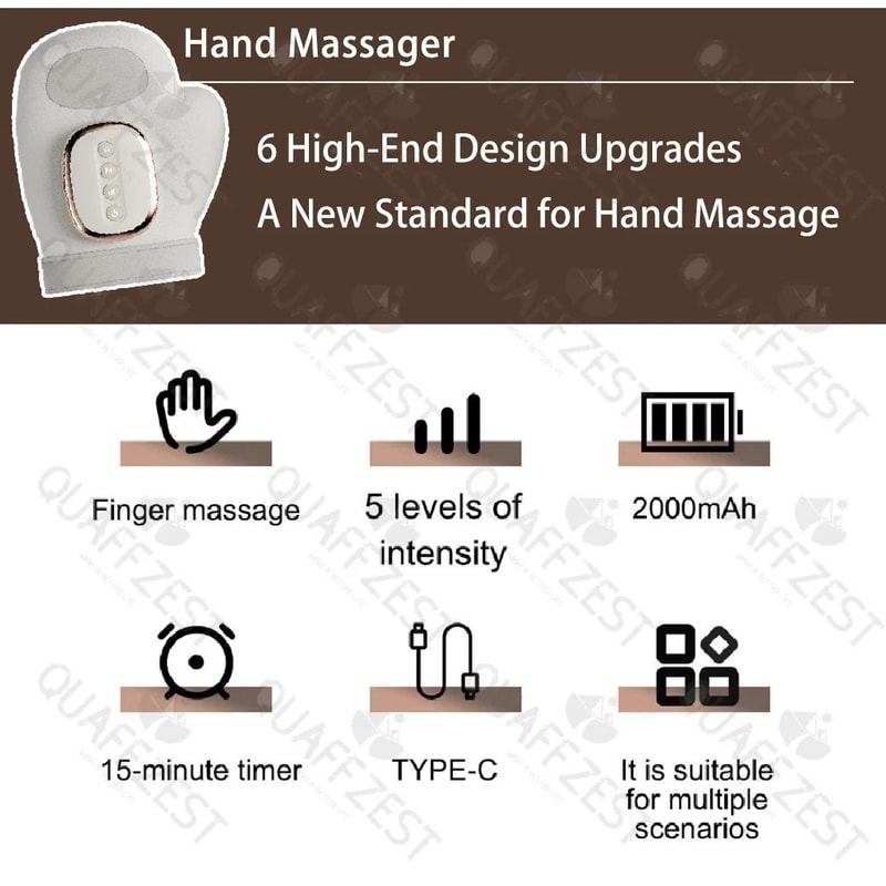 Electric Air Compression Hand Massager Gloves For Wrist Finger Relief 2