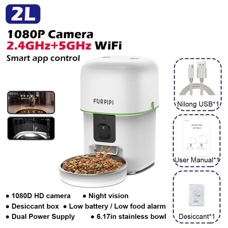 1080P Smart WiFi Automatic Cat Feeder With Camera App Control 10