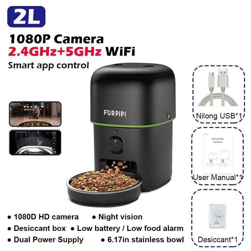 1080P Smart WiFi Automatic Cat Feeder With Camera App Control 12