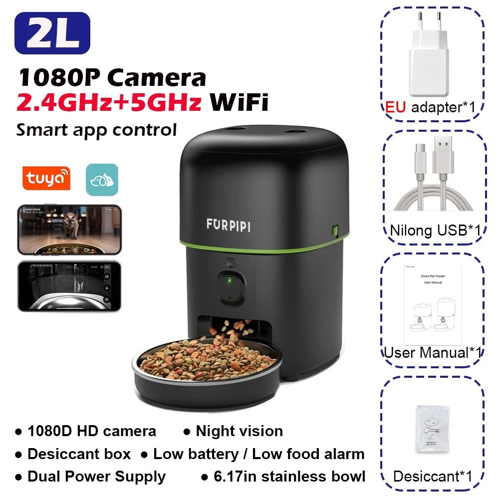 1080P Smart WiFi Automatic Cat Feeder With Camera App Control 7