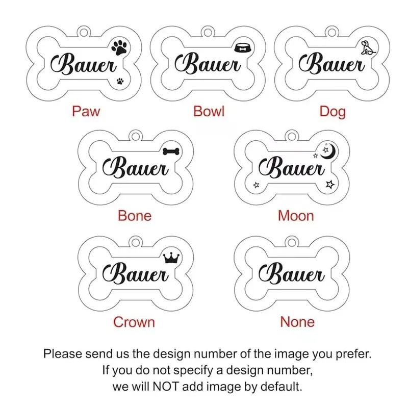 Personalized Glitter Pet ID Tag DoubleSided Bone Name Pendant For Dogs Cats 5