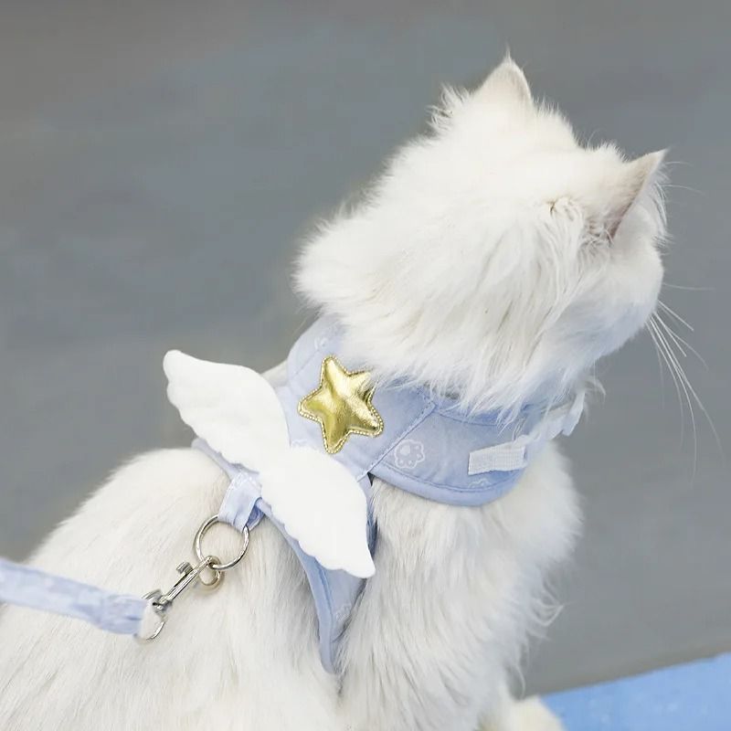 Angel Wings Kawaii Pet Harness Leash Set For Cats And Small Dogs 1