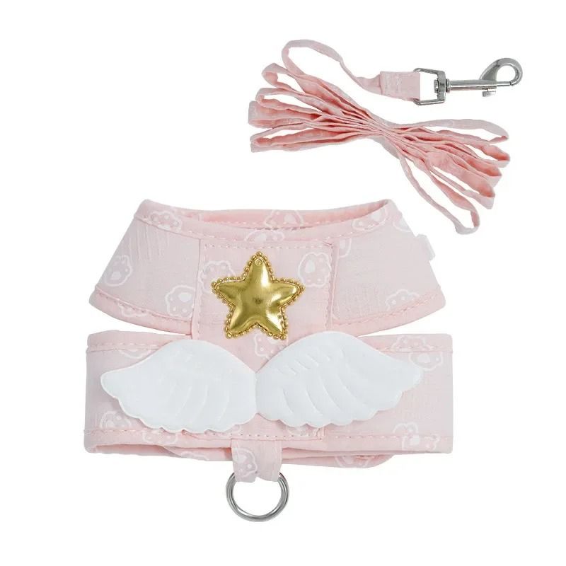 Angel Wings Kawaii Pet Harness Leash Set For Cats And Small Dogs 2