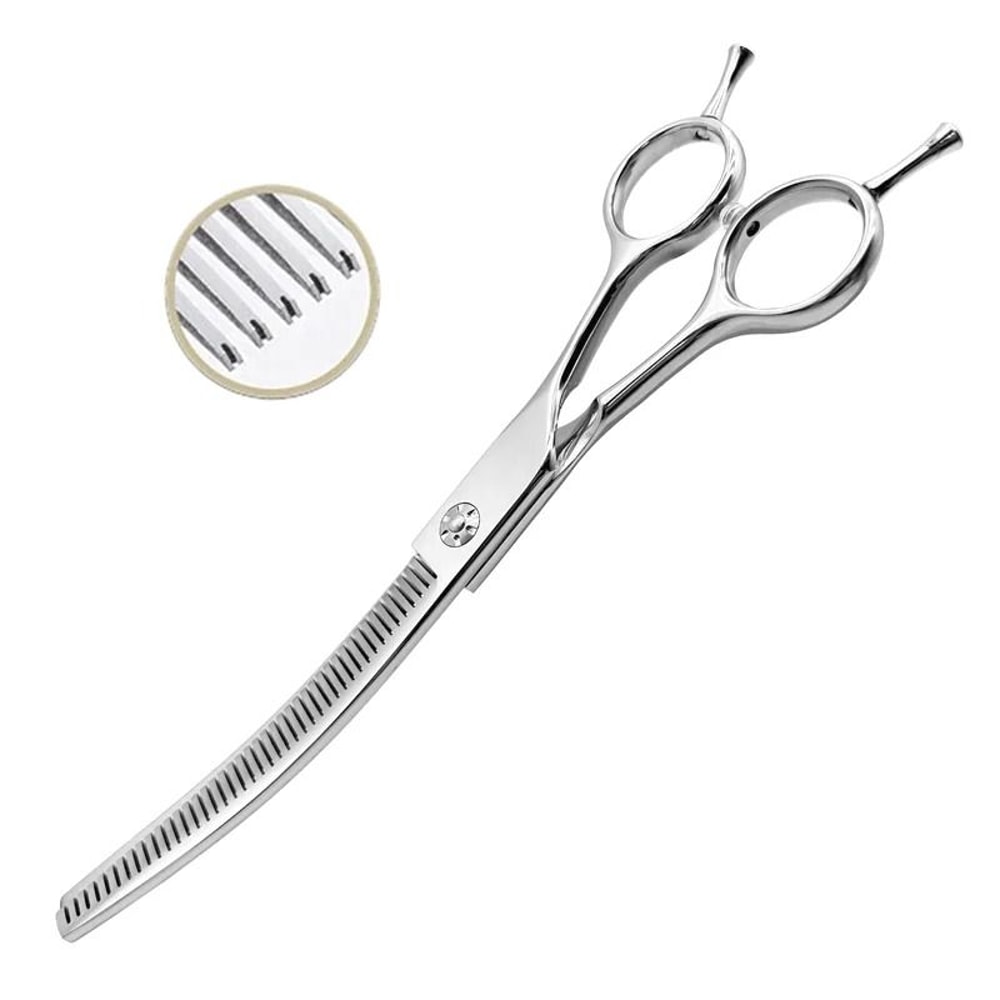 ChunkCurve Pro 7in Curved Chunking Grooming Scissors For Dogs Cats 7