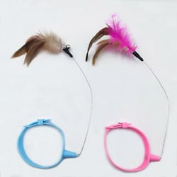 self play feather collar cat toy