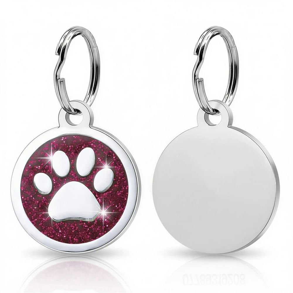 Personalized Glitter Paw Print Pet ID Tag 12