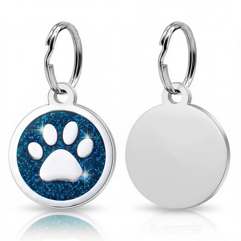 Personalized Glitter Paw Print Pet ID Tag 8