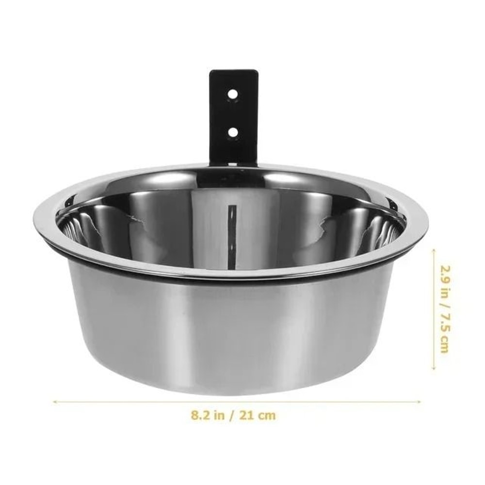 Wall Mounted Stainless Steel Pet Feeding Bowl Elevated Dog Cat Food Water Feeder 7