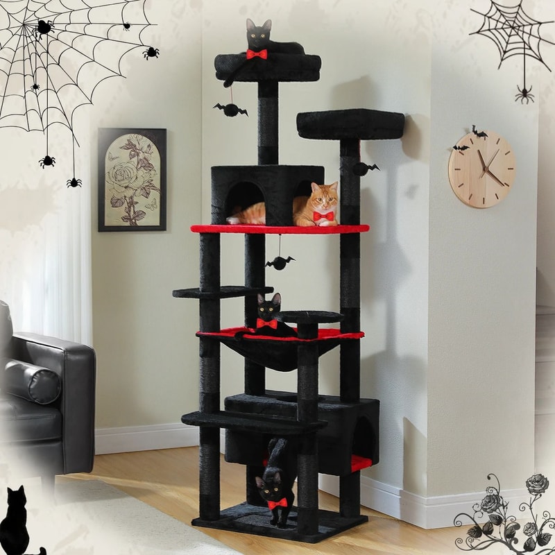 CozyClimb Large Cat Tree Tower With Hammock Condo And Sisal Scratching Posts 4