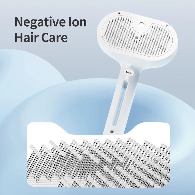 ROJECO Electric Pet Steam Brush With Spray Grooming Comb 5