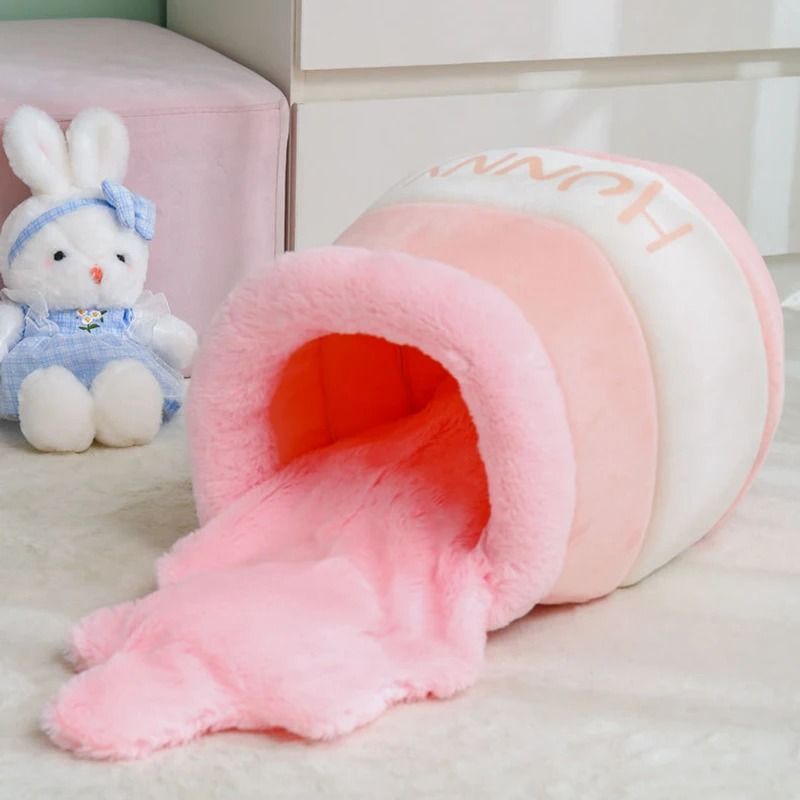 Honey Jar SemiEnclosed Cat Bed For Warm Cozy Indoor Comfort 1
