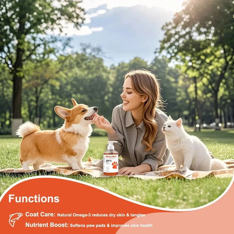 HumanGrade Salmon Oil For Dogs Cats With Omega3 Support 3
