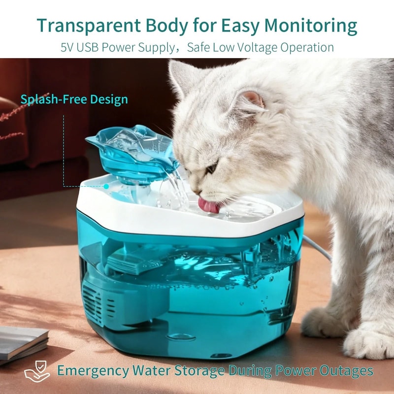 USB Powered Cat Water Fountain 12L Pet Drinking Fountain For Cats And Small Dogs 0