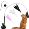 HandsFree Feather Wand Cat Toy With Suction Cup Interactive Teaser 0