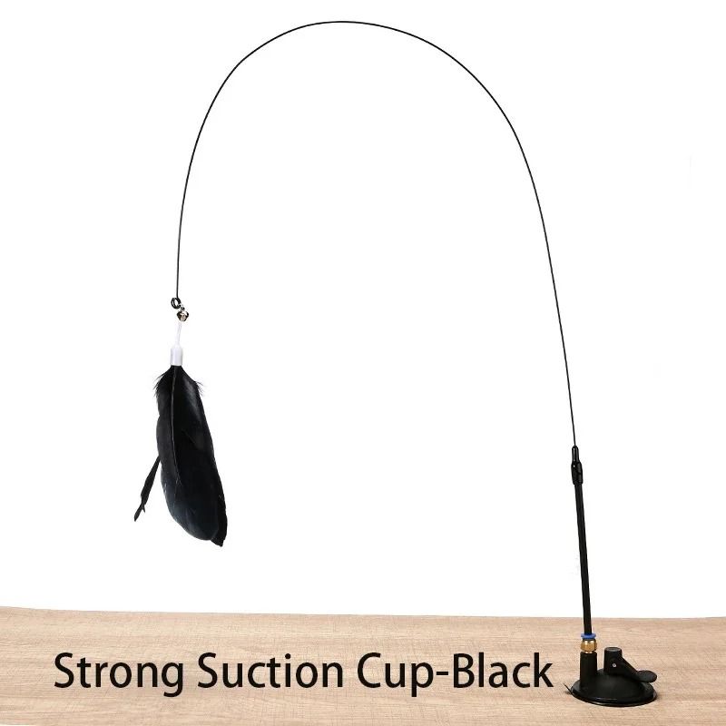 HandsFree Feather Wand Cat Toy With Suction Cup Interactive Teaser 7