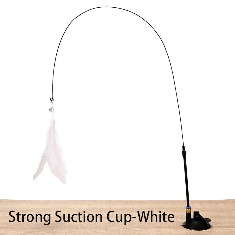 HandsFree Feather Wand Cat Toy With Suction Cup Interactive Teaser 8