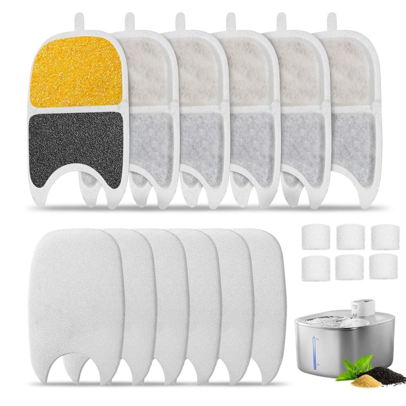 12Pack Replacement Filters Sponges For APETDOLA Cat Water Fountain 6
