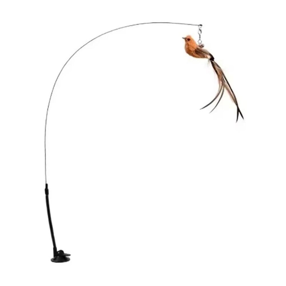 Interactive Suction Cup Feather Cat Toy With Bell Replaceable Teaser Head 4